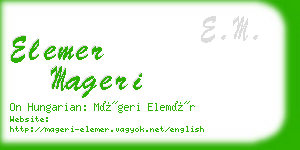 elemer mageri business card